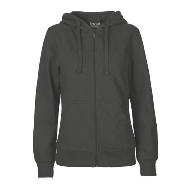 SWEAT-SHIRT PERSONNALISÉ ZIP FEMME BIO NEUTRAL® 'YORIS FEMME' - charcoal