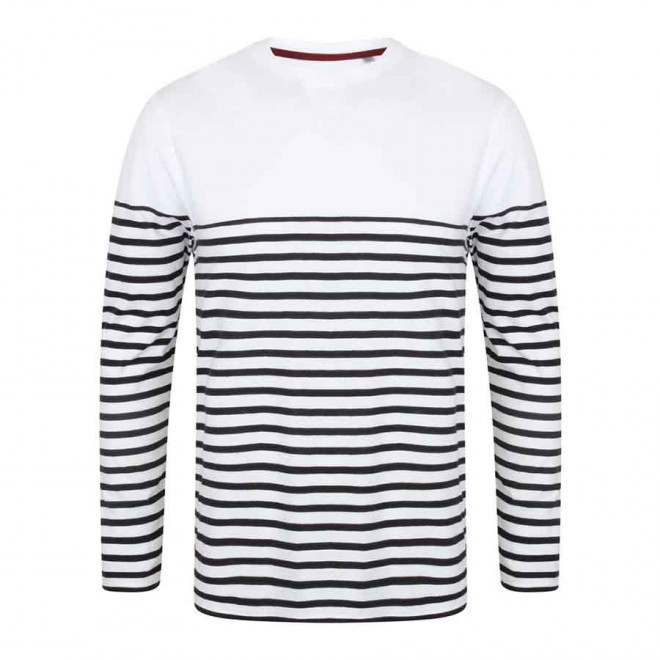 TEE-SHIRT MARINIÈRE PUBLICITAIRE MIXTE 'BRETON ML' - white/navy