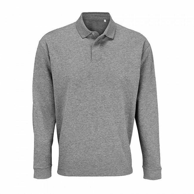 SWEAT-SHIRT POLO PERSONNALISÉ MIXTE 'HERITAGE' - gris chiné