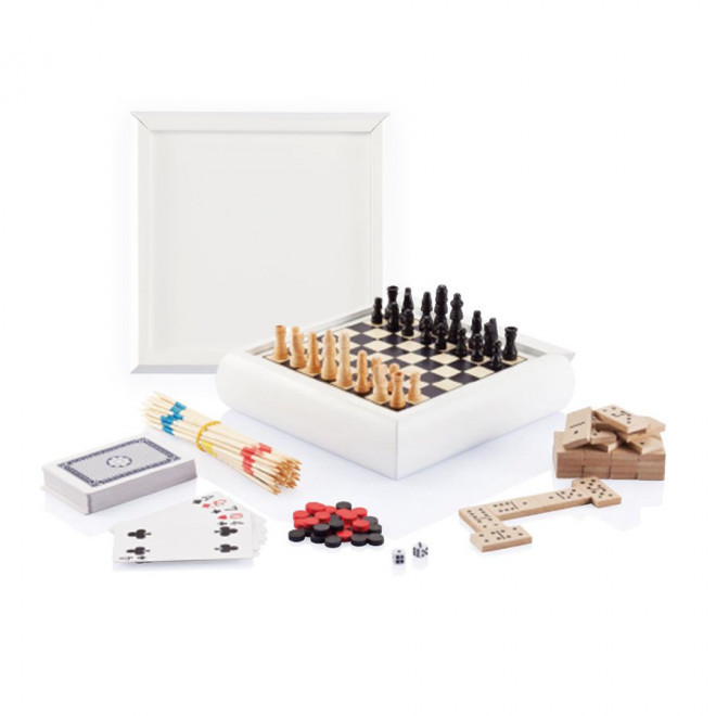 SET DE JEUX PERSONNALISABLE 5-EN-1 'KIERAN' - blanc