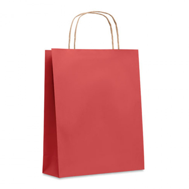 SAC PAPIER KRAFT ANSES TORSADEES 'HONDURO' 18X21X8 CM- EXPÉDITION RAPIDE 5 JOURS - rouge