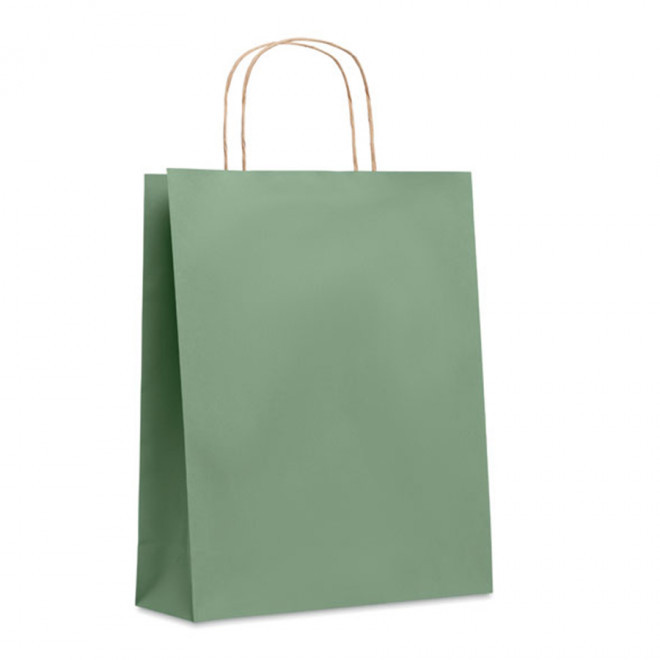 SAC PAPIER KRAFT ANSES TORSADEES 'HONDURO' 25X32X11 CM - EXPÉDITION RAPIDE 5 JOURS - vert