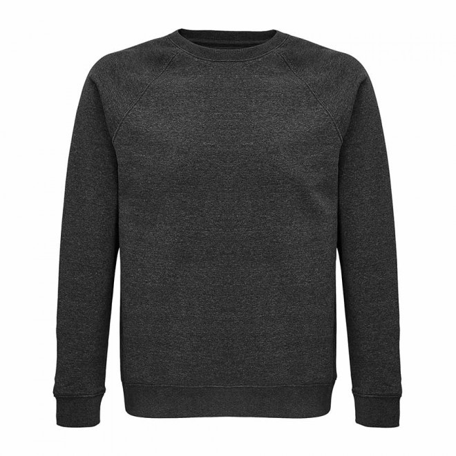 SWEAT-SHIRT PERSONNALISÉ BIO MIXTE COL ROND 'SPACE' - anthracite chine