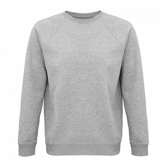SWEAT-SHIRT PERSONNALISÉ BIO MIXTE COL ROND 'SPACE' - gris chine