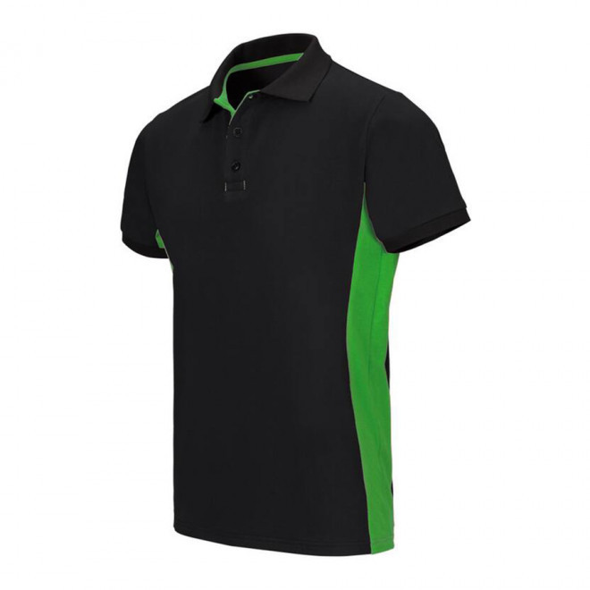 POLO PERSONNALISÉ BICOLORE MANCHES COURTES 'ALBANE MC' 180 GR/M² - black/lime