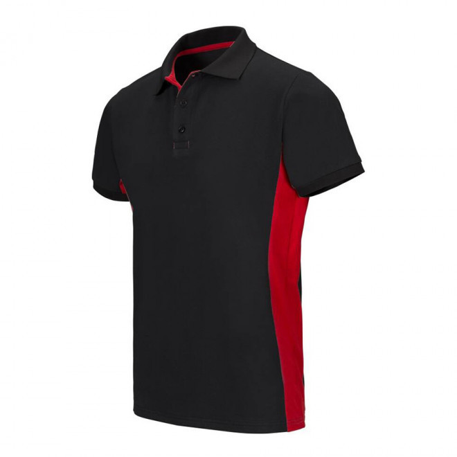 POLO PERSONNALISÉ BICOLORE MANCHES COURTES 'ALBANE MC' 180 GR/M² - black/red