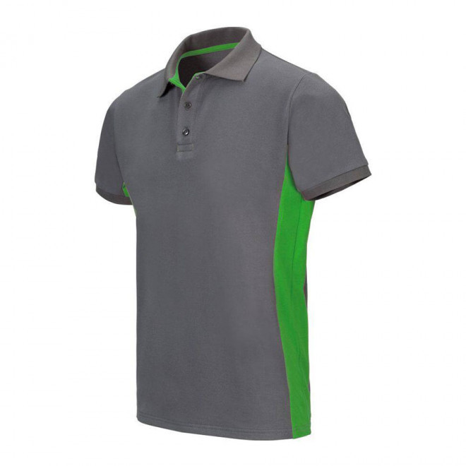 POLO PERSONNALISÉ BICOLORE MANCHES COURTES 'ALBANE MC' 180 GR/M² - grey/lime
