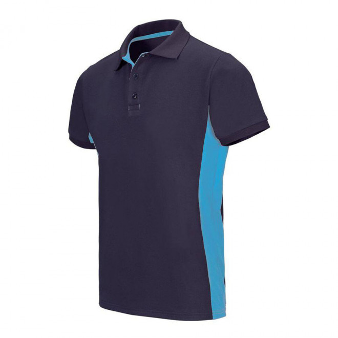 POLO PERSONNALISÉ BICOLORE MANCHES COURTES 'ALBANE MC' 180 GR/M² - navy/skyblue
