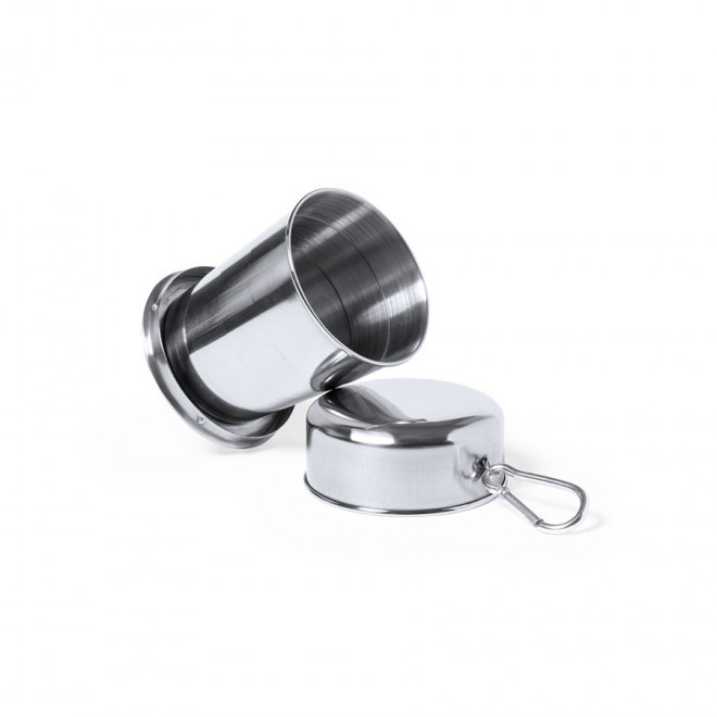 VERRE PLIABLE PERSONNALISABLE ACIER INOX 220 ML 'COTI' - argenté