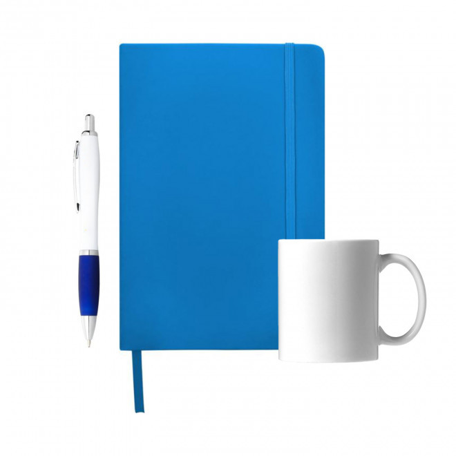 SET CARNET STYLO MUG PERSONNALISABLE 'JOSI' - bleu foncé
