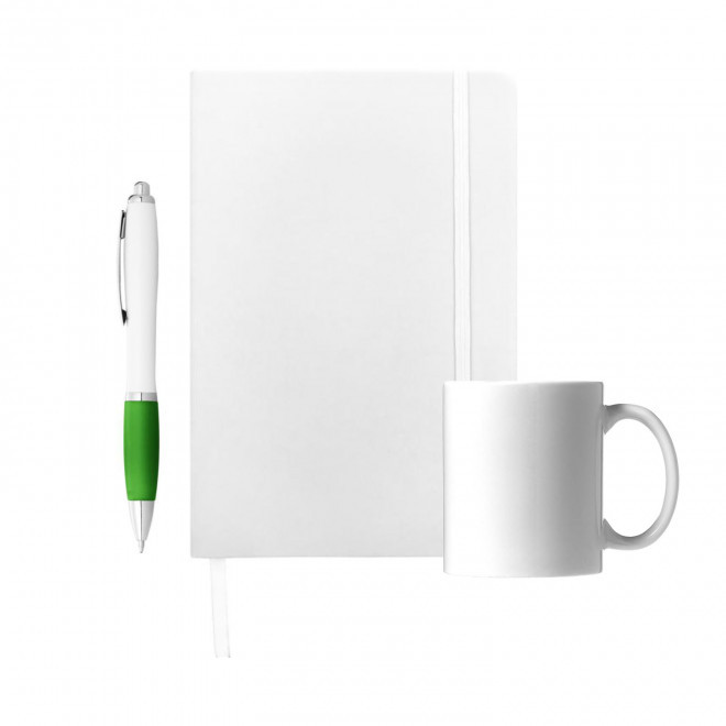SET CARNET STYLO MUG PERSONNALISABLE 'JOSI' - vert