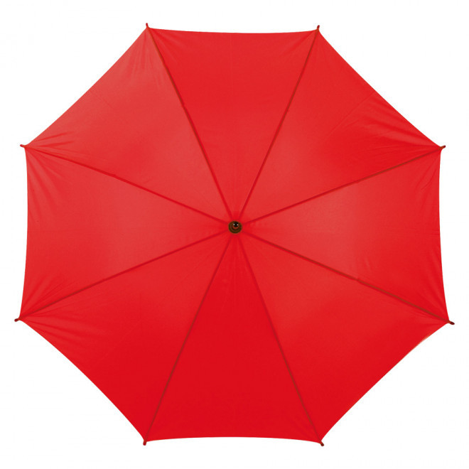 PARAPLUIE PUBLICITAIRE MANCHE DROIT OUVERTURE AUTO 'ABERDEEN BOIS' - rouge