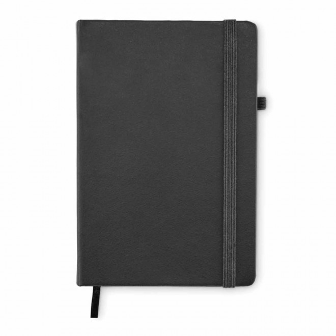 CARNET PUBLICITAIRE A5 EN PLASTIQUE RECYCLÉ 'LUGGATE PLUS' - noir