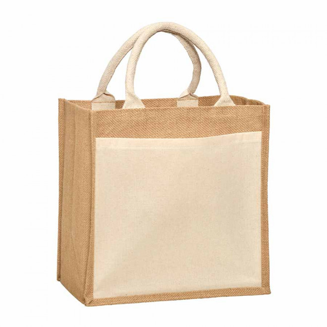 SAC PERSONNALISABLE EN JUTE ET COTON 'LIPOVAC' - naturel