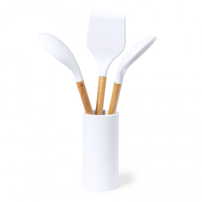 SET 3 USTENSILES PERSONNALISABLE 'KOCH' - blanc