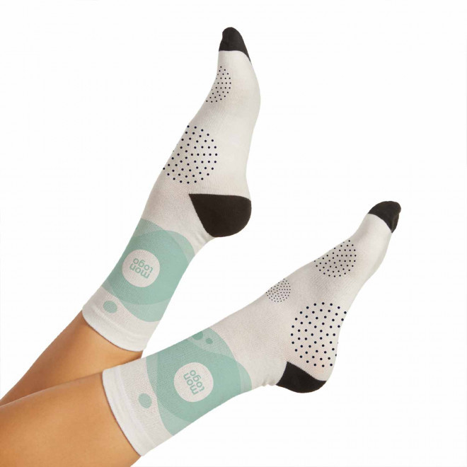 CHAUSSETTES EN POLYESTER SUBLIMEES 'KALOX' - blanc