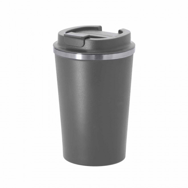 MUG PERSONNALISABLE ACIER INOX DOUBLE PAROI 350 ML 'TOODI' - gris