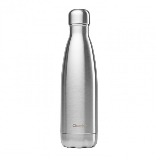 BOUTEILLE ISOTHERME PERSONNALISABLE INOX '500 ML QWETCH®' - argenté