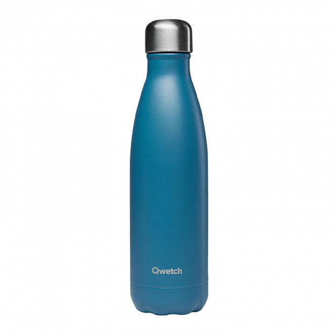 BOUTEILLE ISOTHERME PERSONNALISABLE INOX '500 ML QWETCH®' - bleu canard