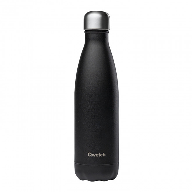 BOUTEILLE ISOTHERME PERSONNALISABLE INOX '500 ML QWETCH®' - noir