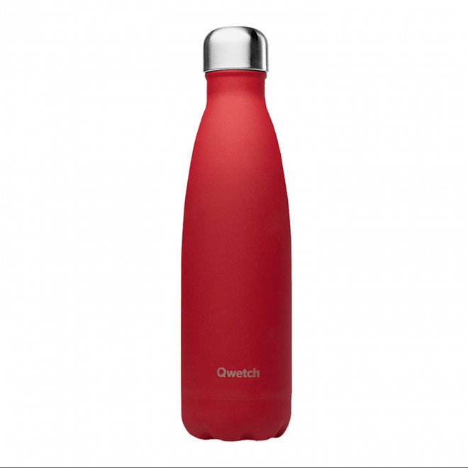 BOUTEILLE ISOTHERME PERSONNALISABLE INOX '500 ML QWETCH®' - rouge