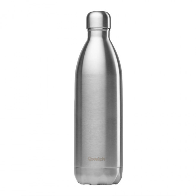 BOUTEILLE ISOTHERME PERSONNALISABLE INOX 1 L QWETCH® - argenté