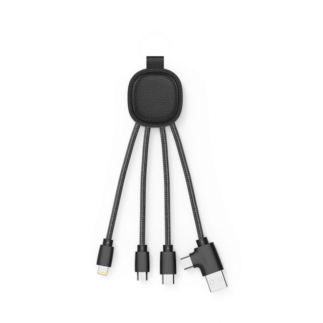 CABLE DE CHARGE MULTIFONCTIONS PERSONNALISABLE XOOPAR®  'INE SMART' - noir