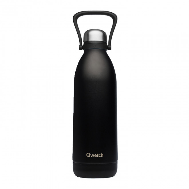 BOUTEILLE ISOTHERME PERSONNALISABLE INOX '1,5L QWETCH®' - noir