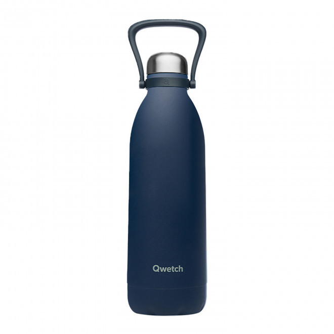 BOUTEILLE ISOTHERME PERSONNALISABLE INOX '1,5L QWETCH®' - bleu