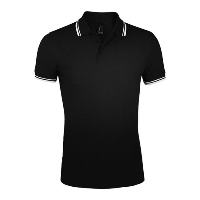 POLO BICOLORE PERSONNALISABLE HOMME 'PASADENA' RAPIDE 4J - noir/blanc