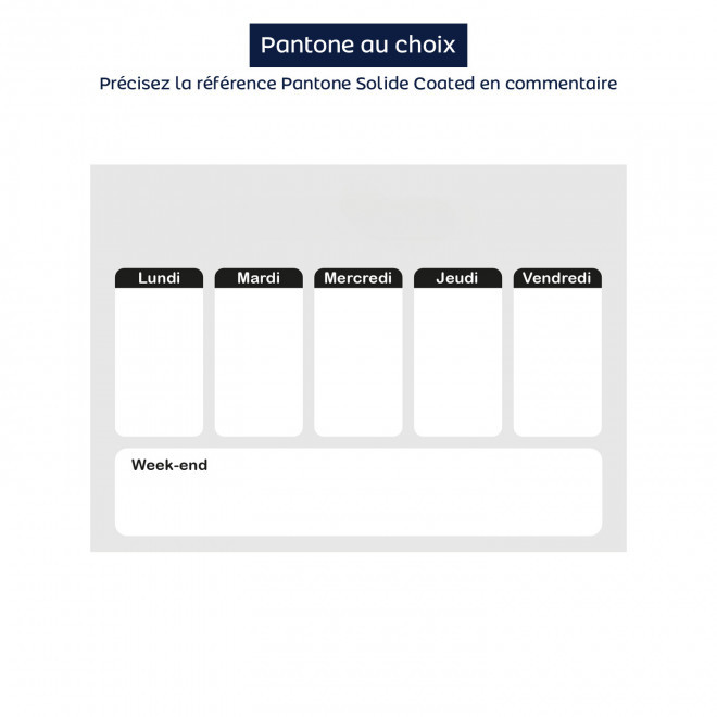 PLANNING AIMANTE PUBLICITAIRE 'CHECK' - pantone - 21x15cm