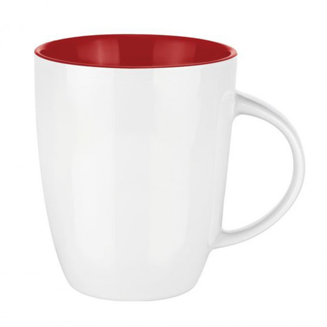 MUG PERSONNALISABLE EN PORCELAINE SUBLI 250 ML 'COLBO' - blanc/rouge