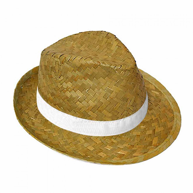 CHAPEAU DE PAILLE PERSONNALISABLE 'BRAZ EU' - paille foncée