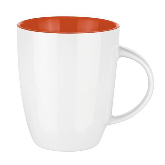 MUG PERSONNALISABLE EN PORCELAINE SUBLI 250 ML 'COLBO' - blanc/orange
