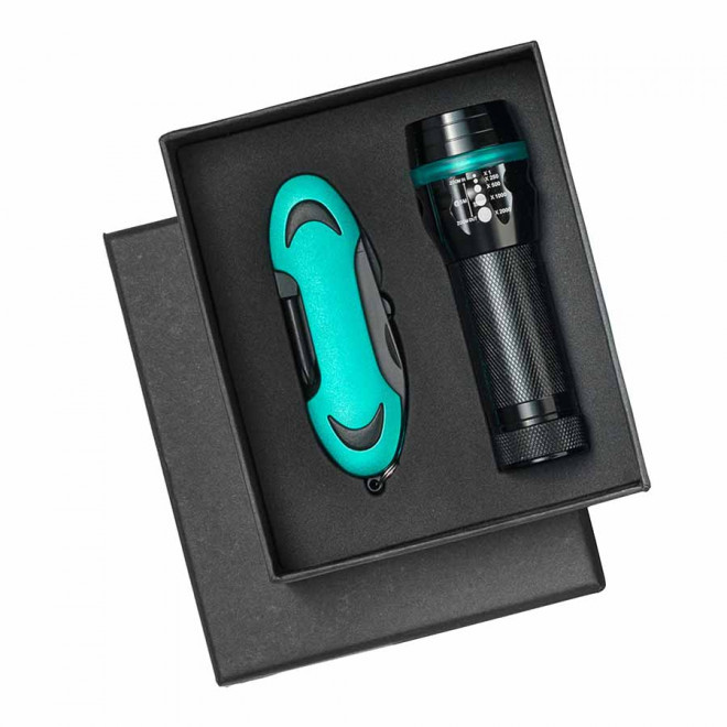 SET DE POCHE MULTIFONCTION PERSONNALISE 'RISORZE' - turquoise