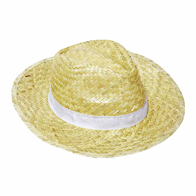 CHAPEAU DE PAILLE PERSONNALISABLE 'LUA EU' - paille claire