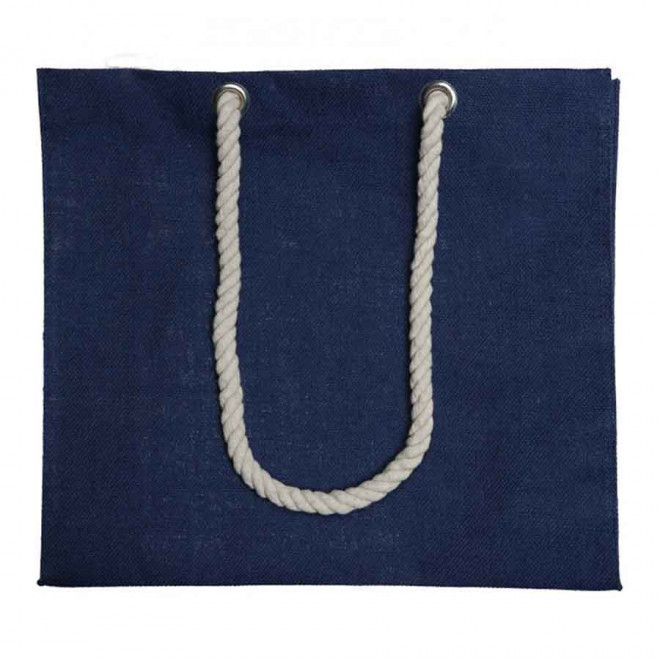 SAC EN JUTE PERSONNALISABLE AVEC SOUFFLET 'KILGO' - marine