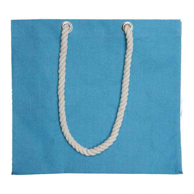 SAC EN JUTE PERSONNALISABLE AVEC SOUFFLET 'KILGO' - turquoise