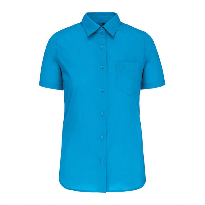 CHEMISE MANCHES COURTES FEMMES PERSONNALISABLE 'KARIBAN' - turquoise