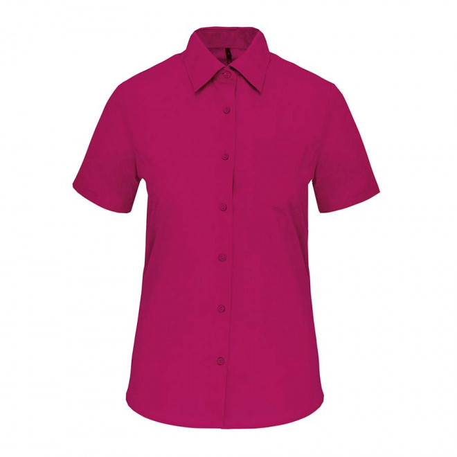 CHEMISE MANCHES COURTES FEMMES PERSONNALISABLE 'KARIBAN' - fuchsia