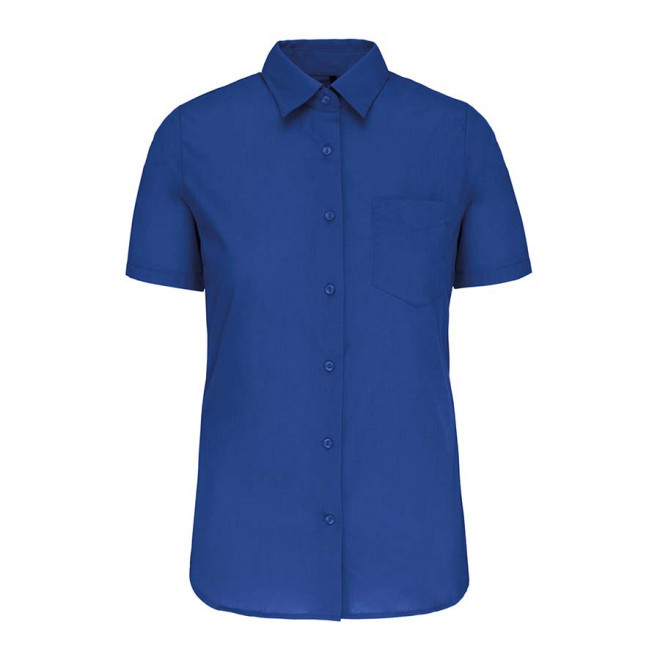CHEMISE MANCHES COURTES FEMMES PERSONNALISABLE 'KARIBAN' - royal blue