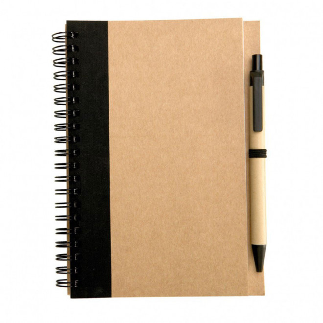 CARNET PERSONNALISÉ NON LIGNÉ AVEC STYLO 'RAMSES' - noir