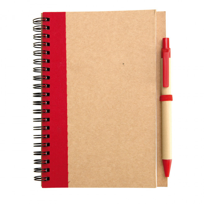 CARNET PERSONNALISÉ NON LIGNÉ AVEC STYLO 'RAMSES' - rouge