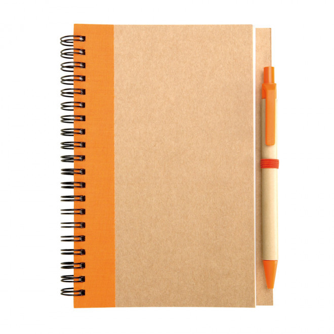 CARNET PERSONNALISÉ NON LIGNÉ AVEC STYLO 'RAMSES' - orange