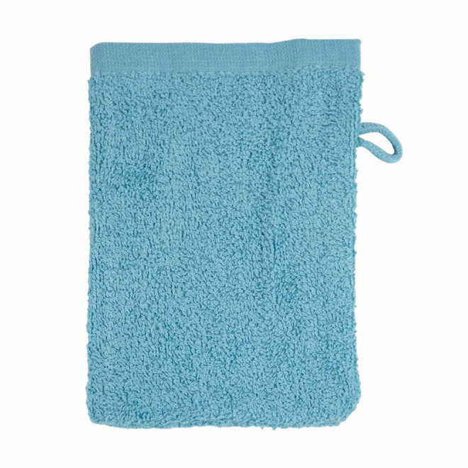 GANT DE TOILETTE EN COTON PERSONNALISABLE 'PITOU' - bleu clair