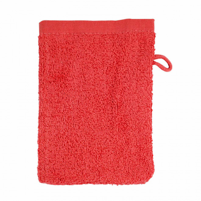 GANT DE TOILETTE EN COTON PERSONNALISABLE 'PITOU' - rouge