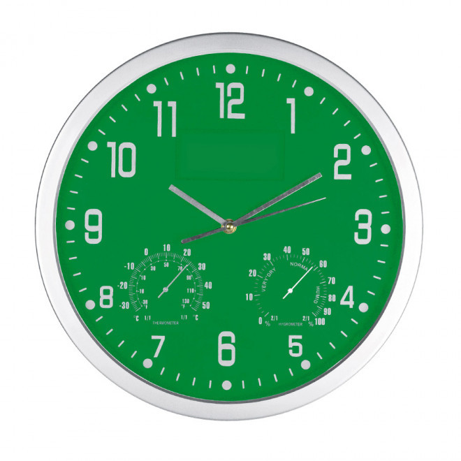 HORLOGE AVEC THERMOMETRE 'BIGTIME' - vert