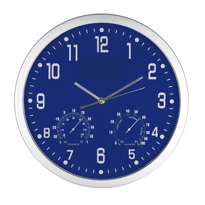 HORLOGE AVEC THERMOMETRE 'BIGTIME' - bleu