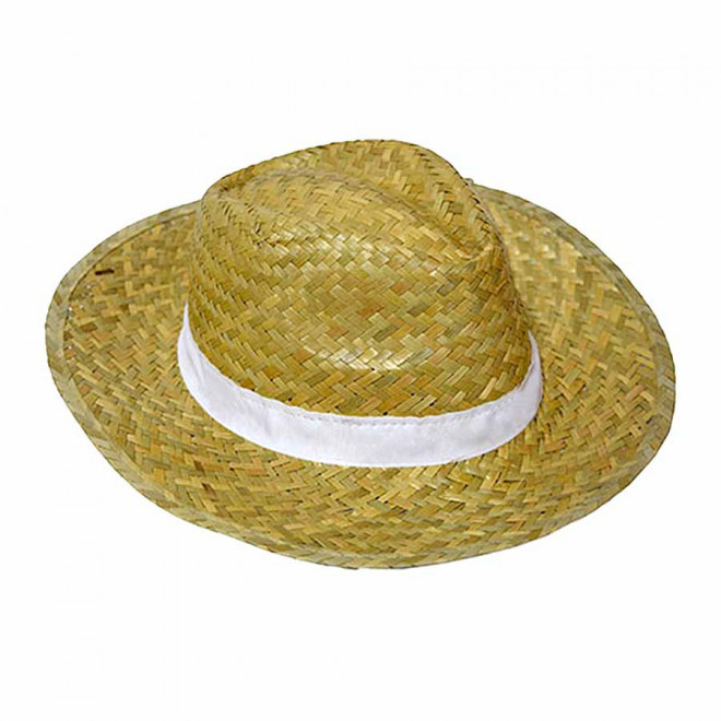CHAPEAU DE PAILLE PERSONNALISABLE CLAIRE 'LUA EU' 8J - paille foncée