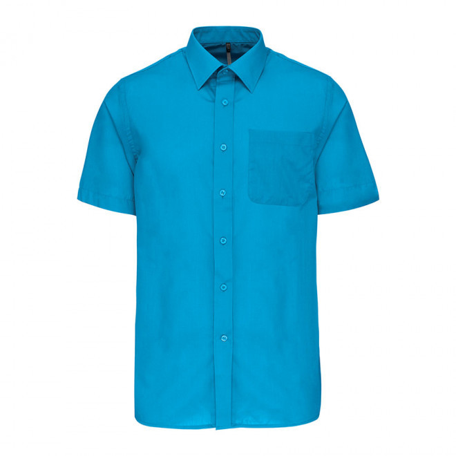 CHEMISE MANCHES COURTES PUBLICITAIRE HOMME 'KARIBAN' - turquoise